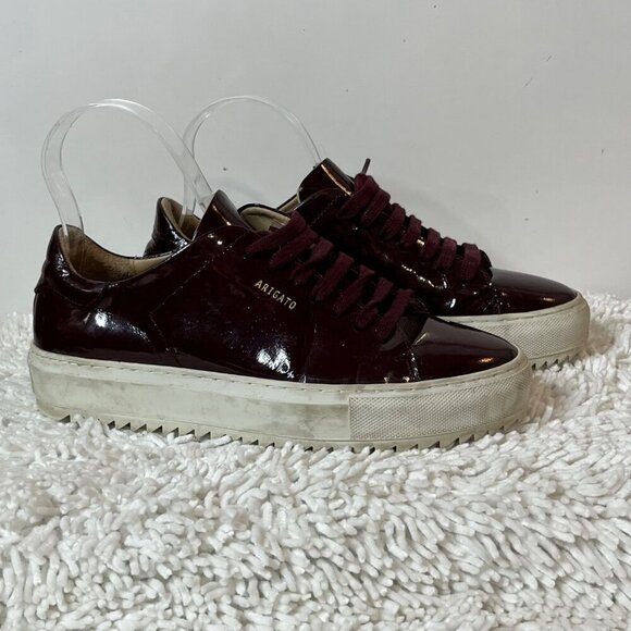 Axel Arigato Patent Leather‎ Lace Up chunky Rubber Sole Sneaker Red Maroon 8.5 - Picture 2 of 12